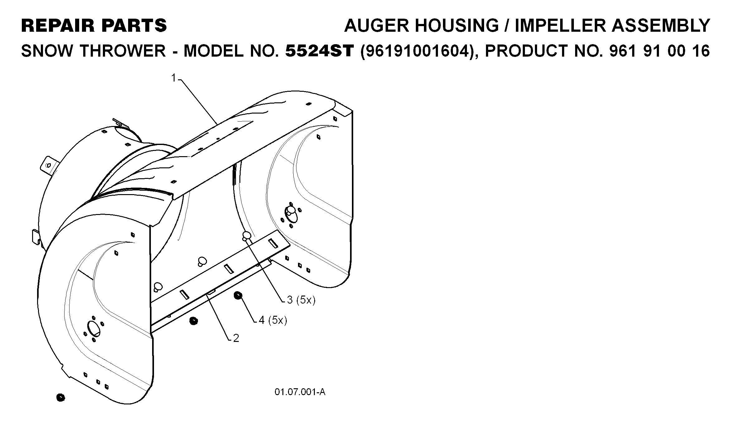 Auger housing and impeller 532407880, 531064001, 872270505, 532155377