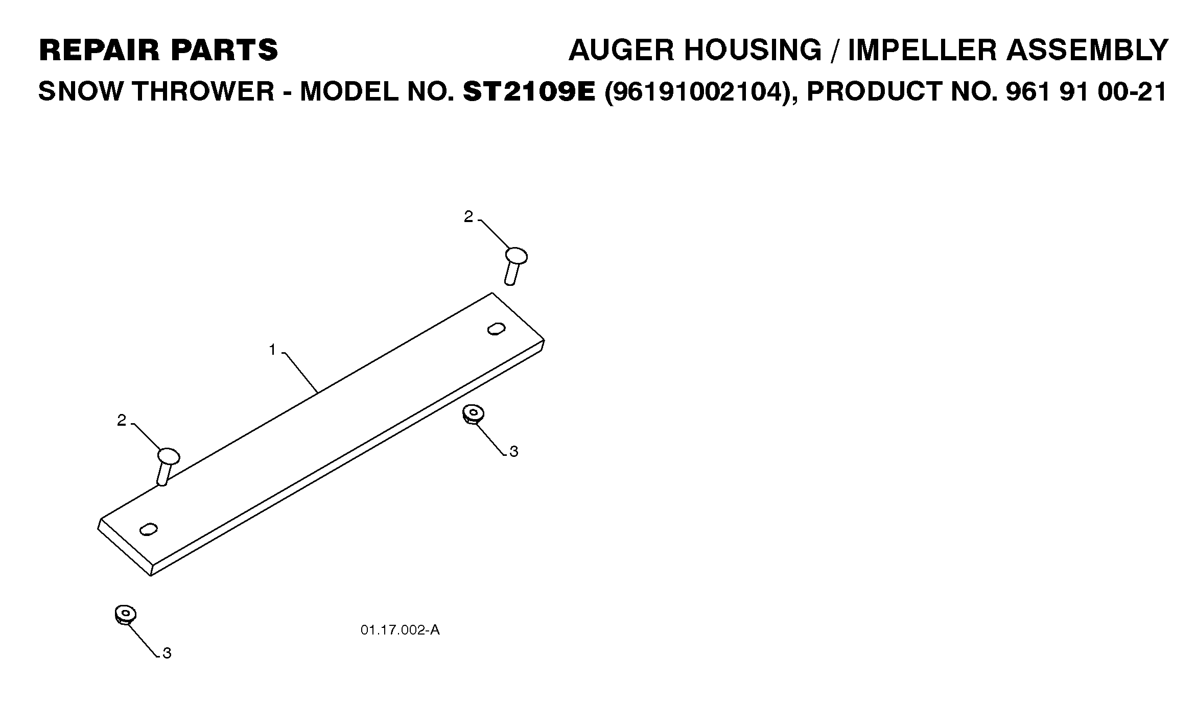 Auger housing and impeller 532182515, 872110510, 532751153
