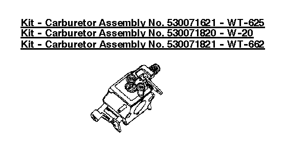 Carburetor parts 530071621, 545006058, 545006058