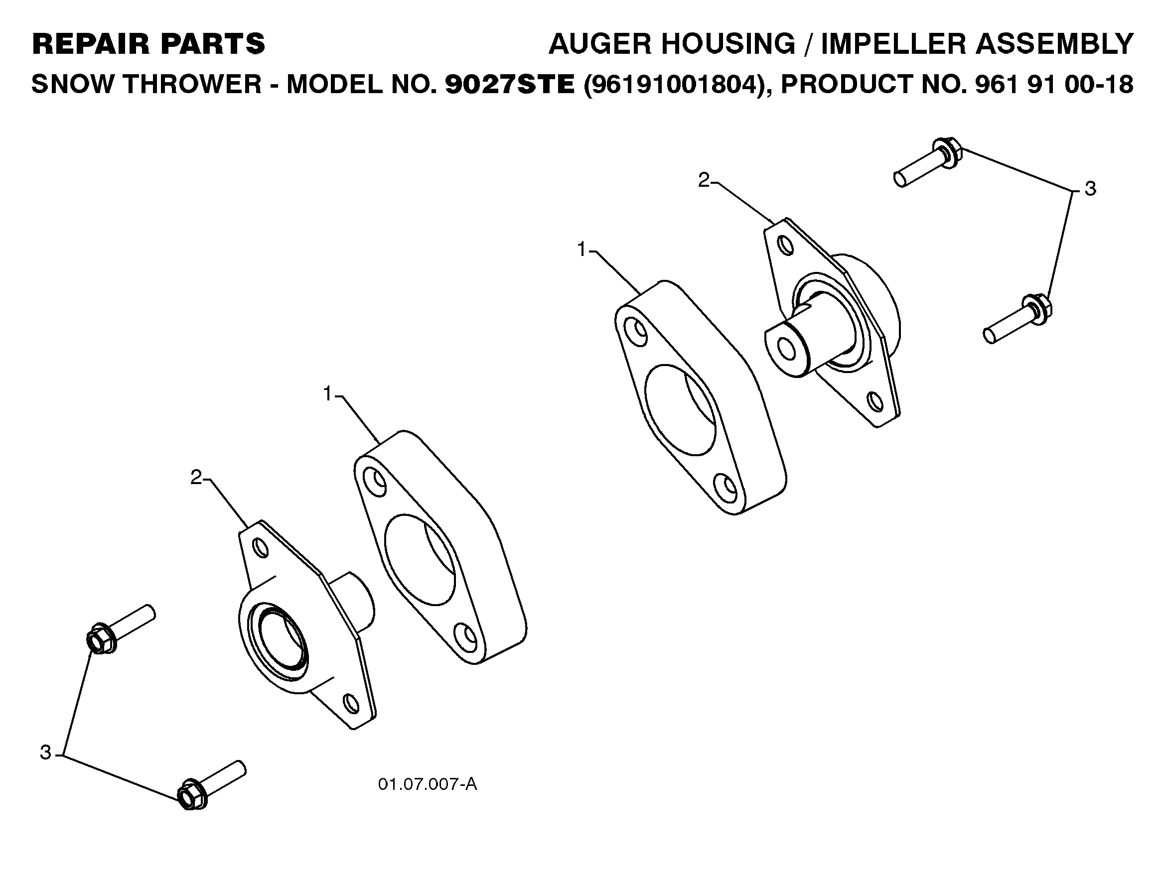 Auger housing and impeller 532188170, 532411833, 532179582