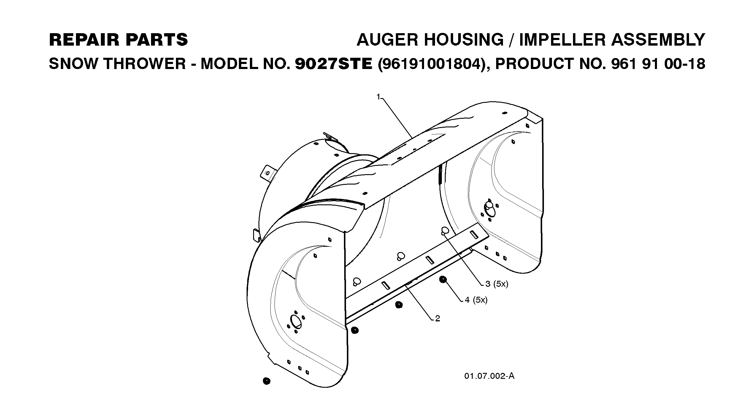 Auger housing and impeller 532407739, 532407727, 872270505, 532155377