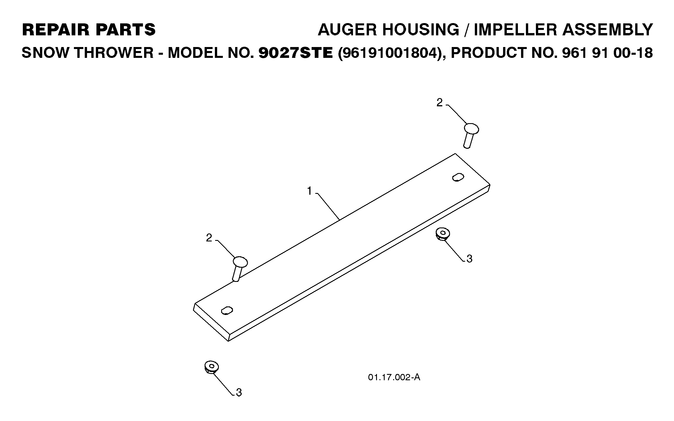 Auger housing and impeller 532182515, 872110510, 532751153