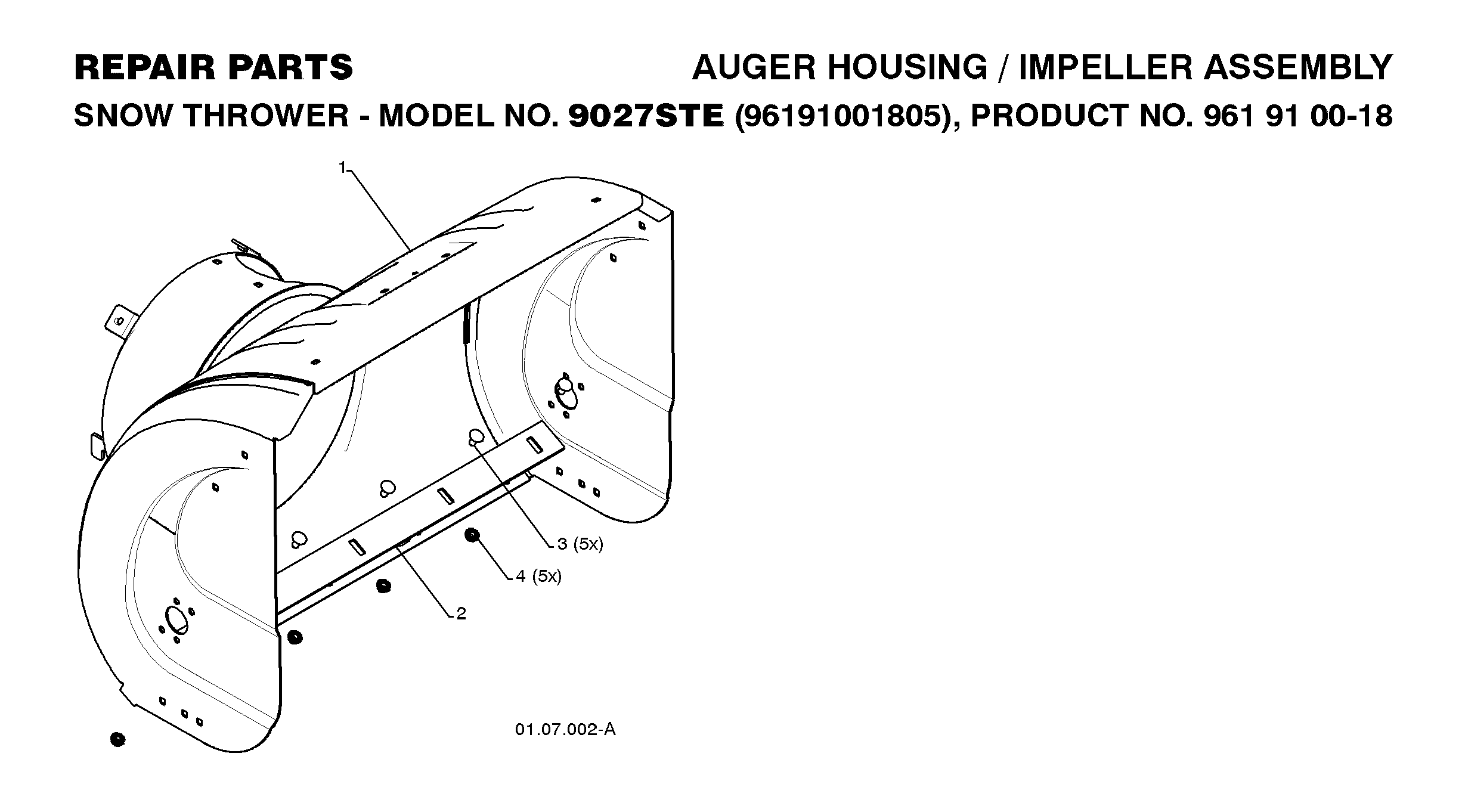 Auger housing and impeller 532407739, 532404932, 872270505, 532155377