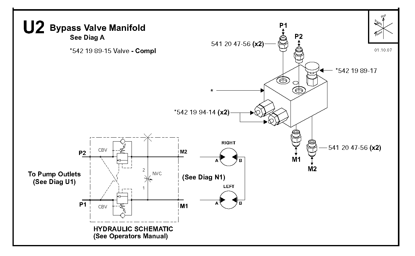 Bypass valve manifold 541204756, 542198915, 542198917, 542199356, 542199414