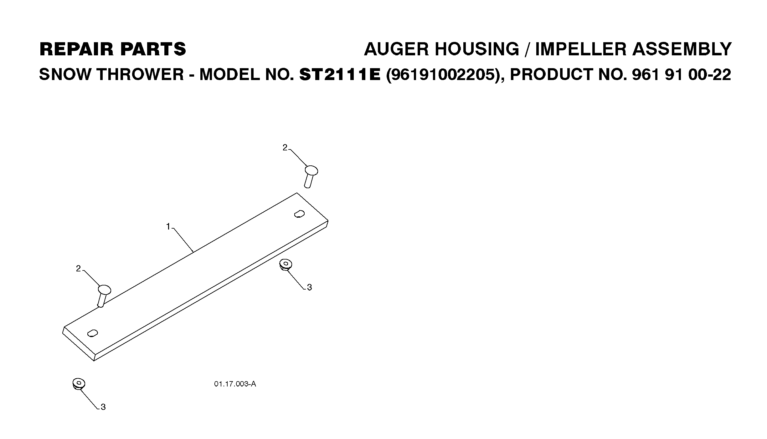 Auger housing and impeller 532182516, 872110510, 532751153